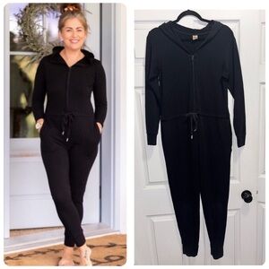 Smash + Tess Harris Hoodie Romper Black Jumpsuit Onesie Jillian Size XS